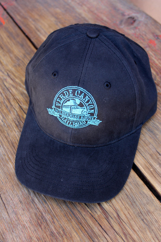 Black Cotton Twill with Turquoise Logo Hat